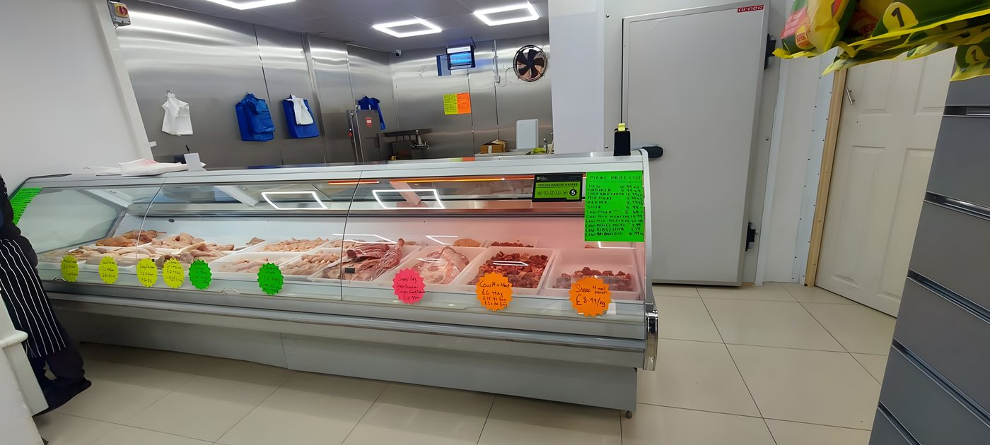 The stainless-steel service counter at Dod Street Butchers